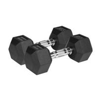 hanteliai 9kg - Gumuoti ketaus hanteliai Rebel Active Hex 2x9kg - 1 nuotrauka