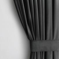 Naktinė užuolaida Velvet, grafito, 140 cm x 245 cm
