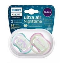 avent philips - PHILIPS AVENT, silikoninis čiulptukas, 0-6mėn., Ultra Air, Naktinis, SCF376/19, 2vnt. - 2 nuotrauka