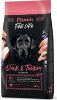 Sausas šunų maistas Fitmin For Life Duck & Turkey, kalakutiena/antiena, 12 kg