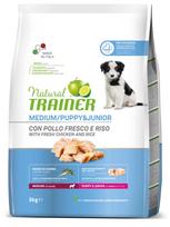 Sausas šunų maistas Natural Trainer Puppy&Junior, vištiena/ryžiai, 12 kg