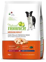 Sausas šunų maistas Natural Trainer Medium Adult Chicken, vištiena, 12 kg