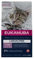 Sausas kačių maistas Eukanuba Grain Free, vištiena/lašiša, 2 kg