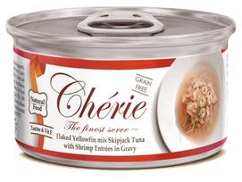 Šlapias kačių maistas Cherie Tuna With Shrimp In Gravy, tunas, 0.08 kg
