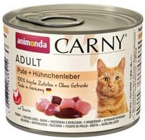 Šlapias kačių maistas Animonda Carny Adult, vištiena/kalakutiena/kepenėlės, 0.2 kg