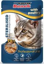 Šlapias kačių maistas Super Benek Professional Line Sterilised, paukštiena, 0.1 kg