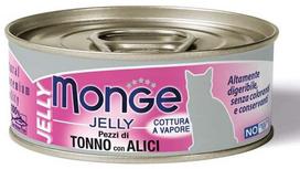 Šlapias kačių maistas Monge Jelly Adult, tunas/ančiuviai, 0.08 kg