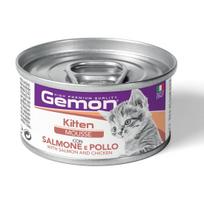 Šlapias kačių maistas Gemon Mousse Kitten, vištiena/lašiša, 0.085 kg