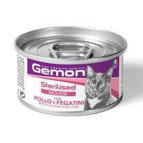 Šlapias kačių maistas Gemon Mousse Sterilised, vištiena/kepenėlės, 0.085 kg