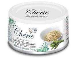 Šlapias kačių maistas Cherie Chicken With Spinach, vištiena, 0.08 kg