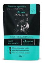 Šlapias kačių maistas Fitmin For Life Sterilized, lašiša, 0.085 kg