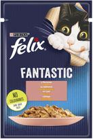 Šlapias kačių maistas Felix Fantastic, lašiša, 0.85 kg