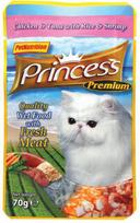 Šlapias kačių maistas Princess, jūros gėrybės, 0.07 kg