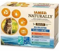 Šlapias kačių maistas IAMS Naturally Sea Collection, žuvis, 0.085 kg, 12 vnt.