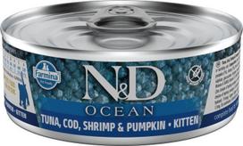 farmina kitten - Šlapias kačių maistas Farmina N&D Ocean Tuna, Cod, Shrimp & Pumpkin, žuvis/tunas/moliūgas, 0.07 kg - 1 nuotrauka
