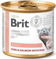 Šlapias kačių maistas Brit Veterinary Diet Renal Tuna & Salmon with Peas, lašiša/tunas, 0.2 kg