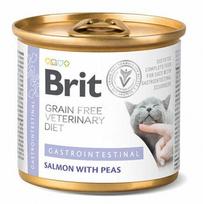 Šlapias kačių maistas Brit Brit GF Veterinary Diets Gastrointestinal Salmon with Peas, lašiša, 0.2 kg