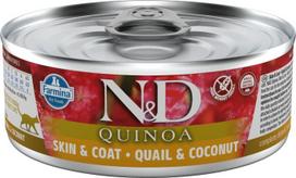Šlapias kačių maistas Farmina N&D Quinoa Skin & Coat Quail & Coconut, putpelių mėsa, 0.08 kg