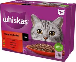 Šlapias kačių maistas Whiskas Classic Meals In Sauce, ėriena/jautiena/vištiena, 0.085 kg, 12 vnt.