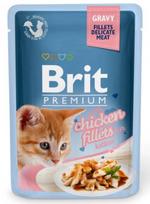 Šlapias kačių maistas Brit Premium Chicken Fillets In Gravy For Kitten, vištiena, 0.085 kg