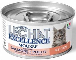 Šlapias kačių maistas Monge Lechat Excelence Mousse Kitten Salmon & Chicken, vištiena/lašiša, 0.085 kg
