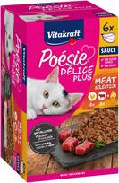 Šlapias kačių maistas Vitakraft Poesie Delice Plus Meat Selection, mėsa, 0.085 kg, 6 vnt.