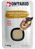 Šlapias kačių maistas Ontario Tasty Meat In Broth Chicken Creamy Soup, vištiena, 0.04 kg
