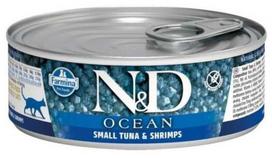 Šlapias kačių maistas Farmina N&D Ocean Small Tuna And Shrimp, žuvis, 0.07 kg