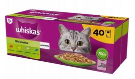whiskas 40 vnt - Šlapias kačių maistas Whiskas Mix Adult, jautiena/žuvis/vištiena, 0.085 kg, 40 vnt. - 1 nuotrauka