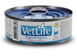 bulves kg - Šlapias kačių maistas Farmina Vet Life Hypoallergenic Pork & Potato, kiauliena/bulvės, 0.085 kg - 1 nuotrauka