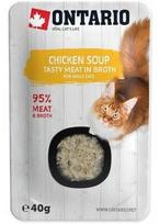 Šlapias kačių maistas Ontario Tasty Meat In Broth Chicken Soup, vištiena, 0.04 kg