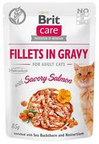Šlapias kačių maistas Brit Care Fillets in Gravy, žuvis/lašiša, 0.085 kg