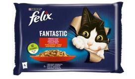 Šlapias kačių maistas Purina Felix Fantastic, ėriena/triušiena, 0.085 kg, 4 vnt.