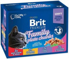 brit premium - Šlapias kačių maistas Brit Premium Family Plate Chunks, 1.2 kg, 12 vnt. - 1 nuotrauka