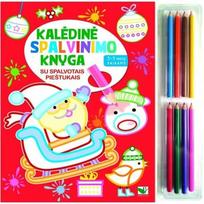 Kalėdinė spalvinimo knyga su 8 spalvotais pieštukais (3-5 metų vaikams)