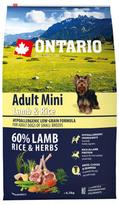 Sausas maistas suaugusiems mažų veislių šunims su ėriena ir ryžiais, 6,5 kg, Ontario Adult Mini Lamb+Rice