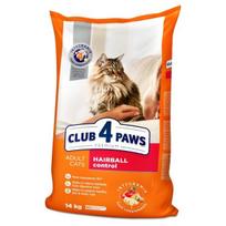 CLUB 4 PAWS Premium pilnavertis sausas maistas suaugusioms katėms su vilnos pašalinimu iš virškinamojo trakto "HAIRBALL CONTROL“, 14 kg