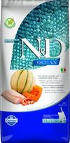 Farmina N&D vandenyno menkių, krevečių, moliūgų ir melionų grūdų neturintis sausas maistas kačiukams, 5kg