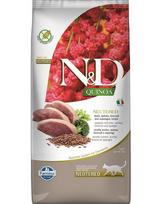 Farmina N&D Quinoa Neutered sausas maistas katėms su antiena, brokoliais ir šparagais, 5 kg