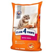 club 4 paws katems - CLUB 4 PAWS PREMIUM pilnavertis sausas maistas suaugusioms katėms su veršiena, 14 kg - 1 nuotrauka