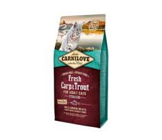Carnilove Fresh Carp&Trout Sterilised Adult begrūdis, sausas maistas sterilizuotoms katėms, 6 kg