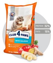 CLUB 4 PAWS Premium pilnavertis sausas maistas suaugusioms katėms su lašiša, 14kg