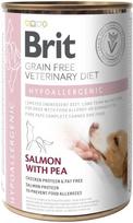 Šlapias šunų maistas Brit GF Veterinary Diets Hypoallergenic, lašiša/geltonieji žirniai, 0.4 kg