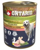 Šlapias šunų maistas Ontario Chicken Pate With Herbs, vištiena, 0.8 kg