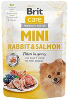 Šlapias šunų maistas Brit Care Mini Rabbit & Salmon, žuvis / triušiena, 0,085 kg