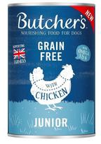 Šlapias šunų maistas Butchers Junior Chicken in Jelly, vištiena, 0.4 kg