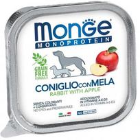 Šlapias šunų maistas Monge Monoprotein Rabbit/Apple, triušiena, 0.15 kg