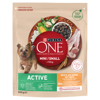PURINA ONE Mini Active vištiena, ryžiai - sausas maistas šunims - 800g