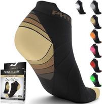 Physix Gear Sport kompresinės bėgimo kojinės unisex, juodos/rudos, 2 poros