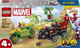 lego iron man - LEGO® Spider-Man Spin and Electro Dinosaur Vehicle Chase 11198, 124 vnt. - 1 nuotrauka